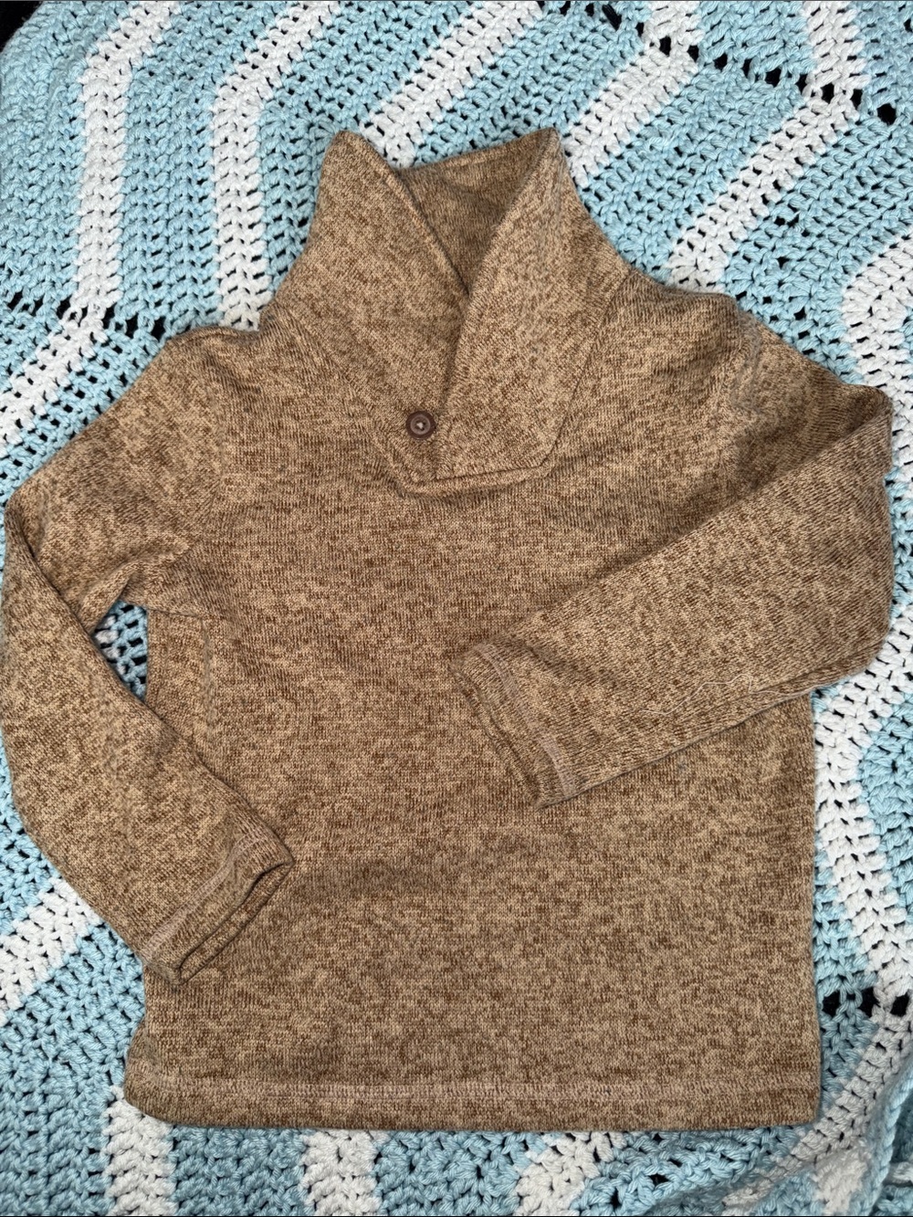jumping beans Brown Shawl Collar Sweater with Button